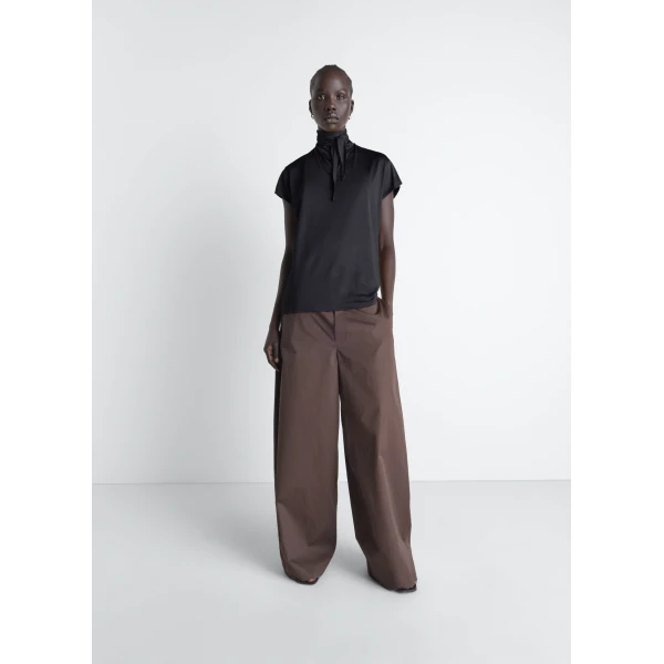 Lemaire Short Sleeve Foulard Top in Viscose Cotton Jersey, view 3