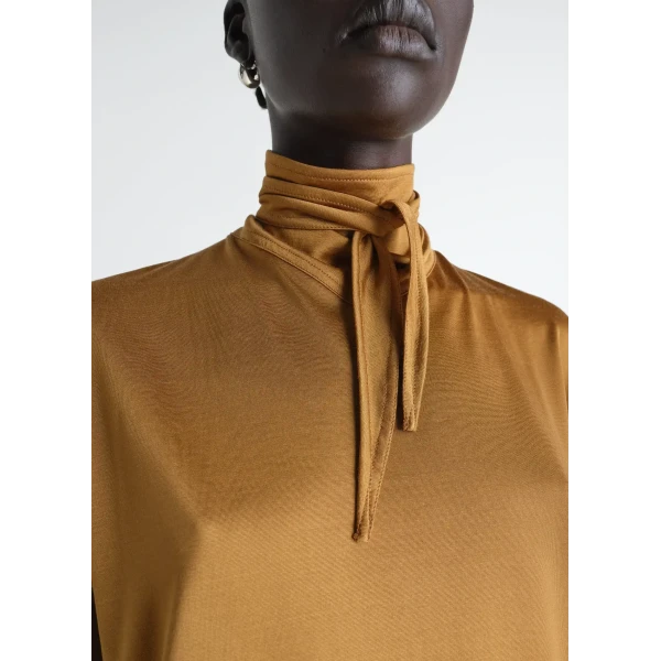 Lemaire Short Sleeve Foulard Top in Viscose Cotton Jersey, view 5
