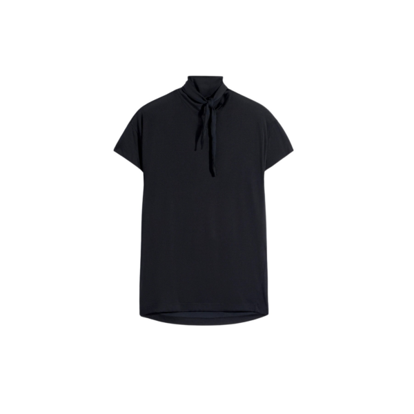 Lemaire Short Sleeve Foulard Top in Viscose Cotton Jersey - Tops - Parisian Minimalist Luxury at Coveti