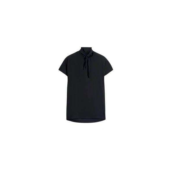 Lemaire Short Sleeve Foulard Top in Viscose Cotton Jersey - Tops - Parisian Minimalist Luxury at Coveti