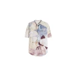 Lemaire Short Sleeve Shirt with Foulard in Aquarel Printed Cotton - Tops - Parisian Minimalist Luxury at Coveti