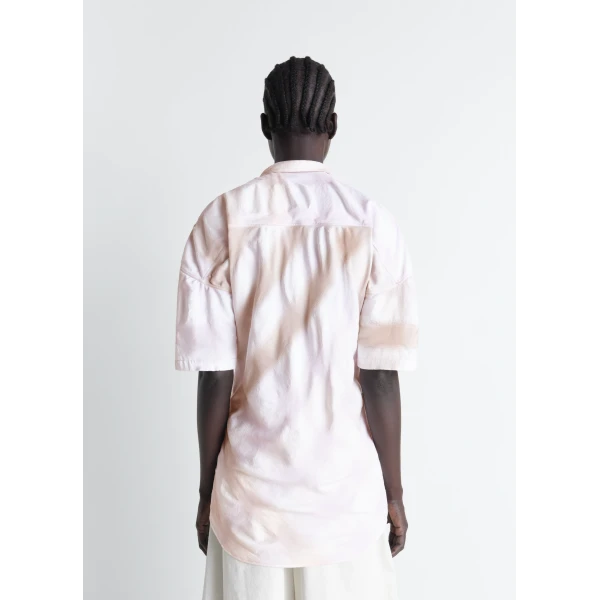 Lemaire Short Sleeve Shirt with Foulard in Viscose Cotton, view 5