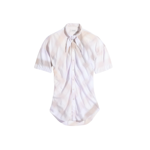 Lemaire Short Sleeve Shirt with Foulard in Viscose Cotton - Tops - Parisian Minimalist Luxury at Coveti