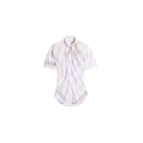 Lemaire Short Sleeve Shirt with Foulard in Viscose Cotton - Tops - Parisian Minimalist Luxury at Coveti