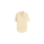 Lemaire Short Sleeve Shirt with Foulard in Washed Cotton Muslin - Tops - Parisian Minimalist Luxury at Coveti