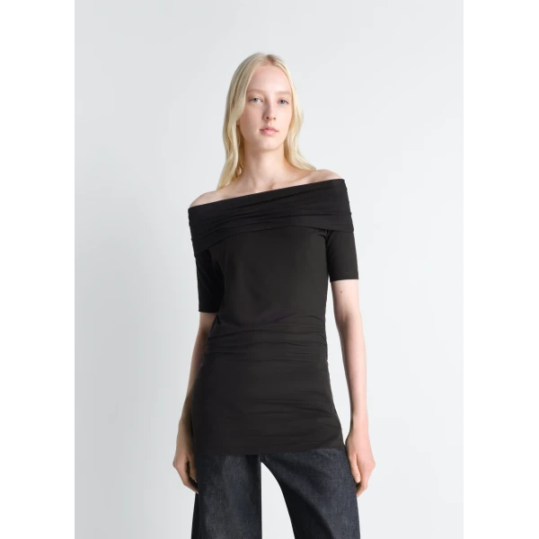 Lemaire Short Sleeve Twisted Top in Jersey, view 2