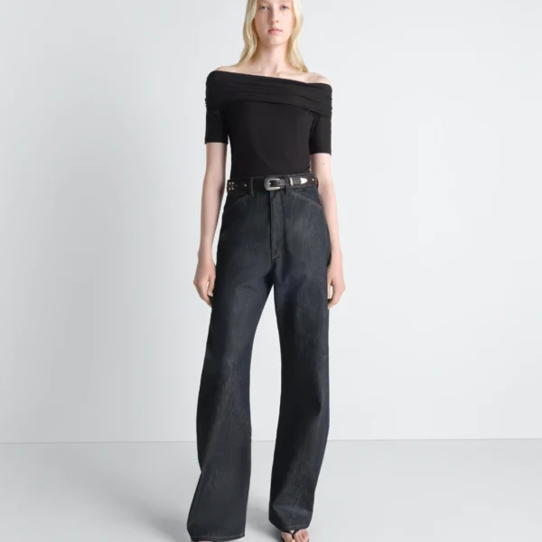 Lemaire Short Sleeve Twisted Top in Jersey - Tops - Parisian Minimalist Luxury at Coveti