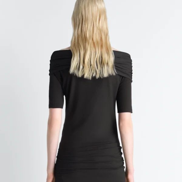 Lemaire Short Sleeve Twisted Top in Jersey - Tops - Parisian Minimalist Luxury at Coveti