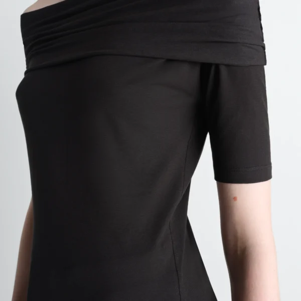 Lemaire Short Sleeve Twisted Top in Jersey - Tops - Parisian Minimalist Luxury at Coveti
