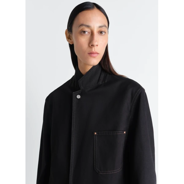 Lemaire Single Breasted Tailored Jacket in Denim, view 2