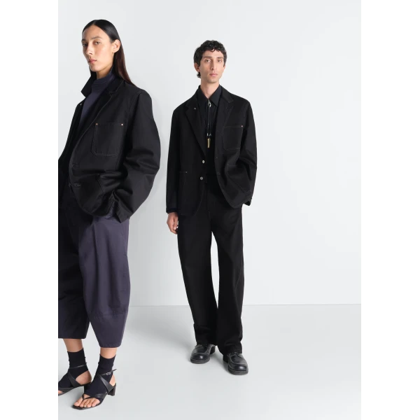 Lemaire Single Breasted Tailored Jacket in Denim, view 3