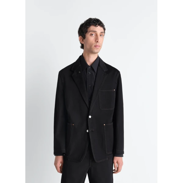 Lemaire Single Breasted Tailored Jacket in Denim, view 5