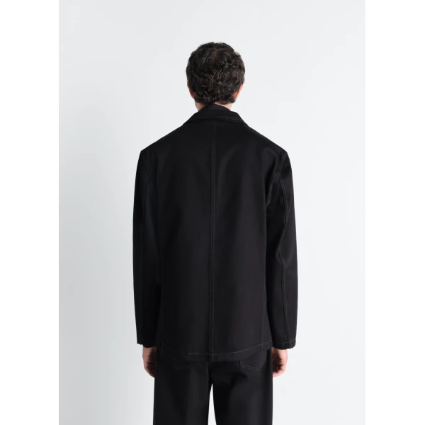Lemaire Single Breasted Tailored Jacket in Denim, view 7
