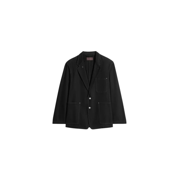 Lemaire Single Breasted Tailored Jacket in Denim