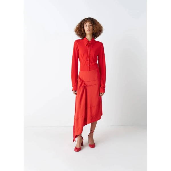 Lemaire Skirt with Pleats in Silk, view 2