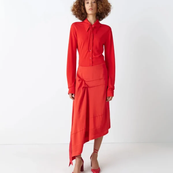 Lemaire Skirt with Pleats in Silk - Skirts - Parisian Minimalist Luxury at Coveti