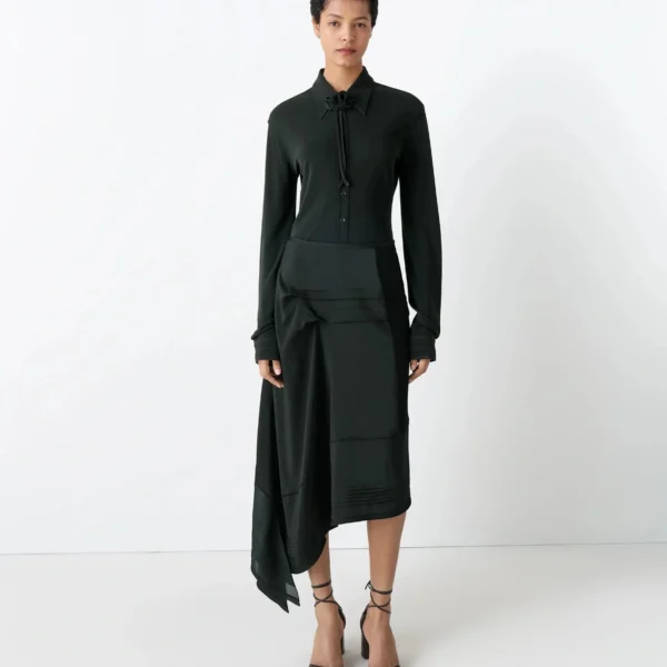 Lemaire Skirt with Pleats in Silk - Skirts - Parisian Minimalist Luxury at Coveti
