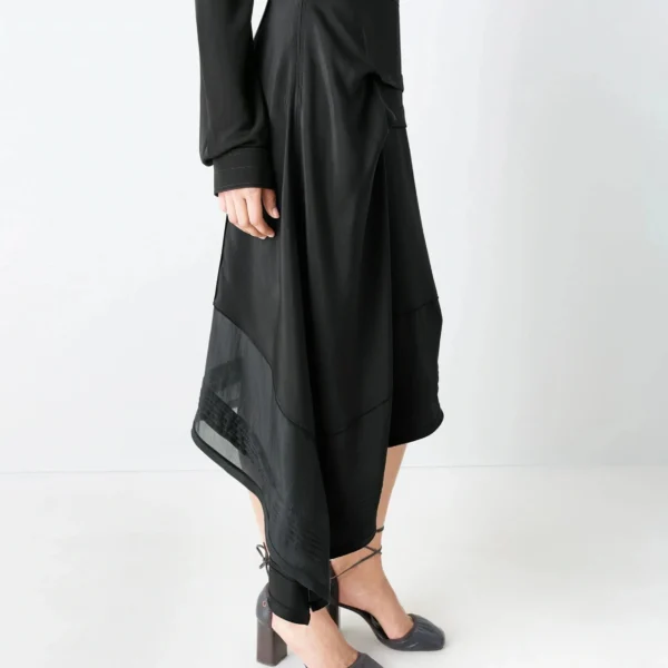 Lemaire Skirt with Pleats in Silk - Skirts - Parisian Minimalist Luxury at Coveti