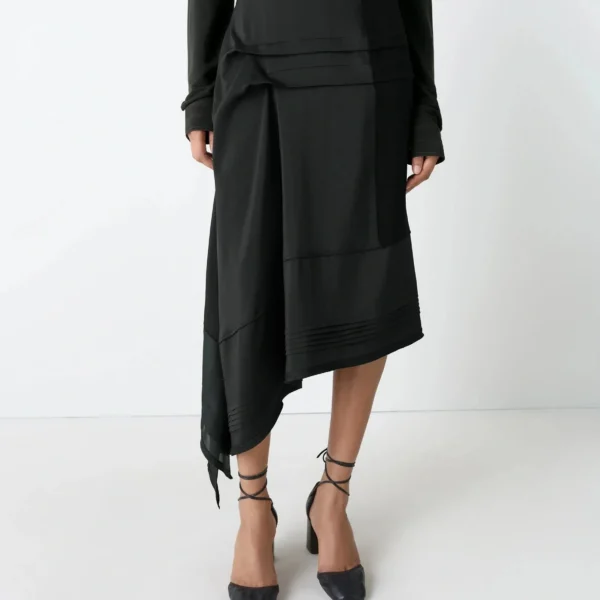 Lemaire Skirt with Pleats in Silk - Skirts - Parisian Minimalist Luxury at Coveti