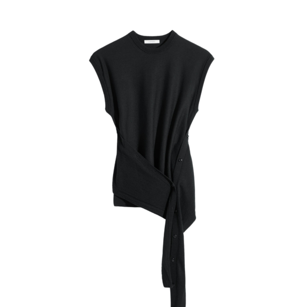 Lemaire Sleeveless Buttoned Top in Merino Blend - Tops - Parisian Minimalist Luxury at Coveti
