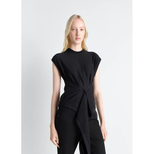 Lemaire Sleeveless Buttoned Top in Merino Blend, view 3