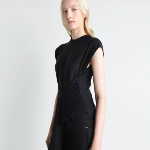 Lemaire Sleeveless Buttoned Top in Merino Blend - Tops - Parisian Minimalist Luxury at Coveti