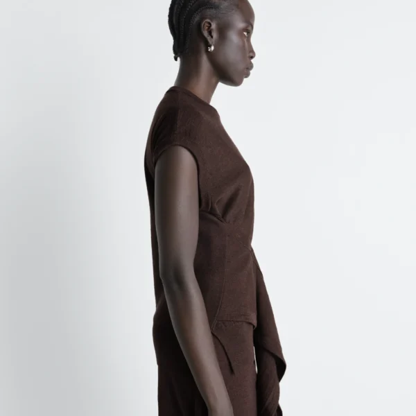 Lemaire Sleeveless Buttoned Top in Merino Blend - Tops - Parisian Minimalist Luxury at Coveti