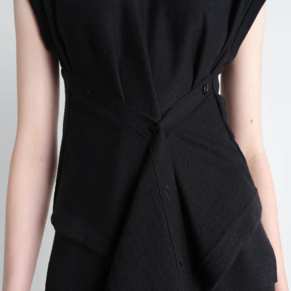 Lemaire Sleeveless Buttoned Top in Merino Blend - Tops - Parisian Minimalist Luxury at Coveti