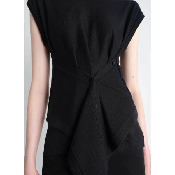 Lemaire Sleeveless Buttoned Top in Merino Blend, view 6