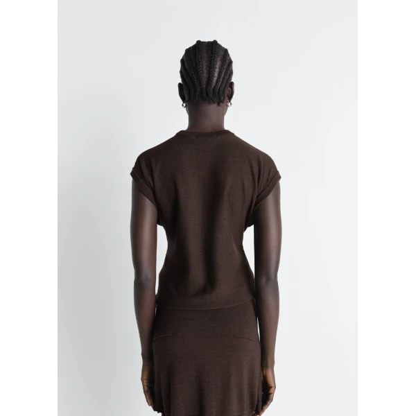 Lemaire Sleeveless Buttoned Top in Merino Blend, view 5