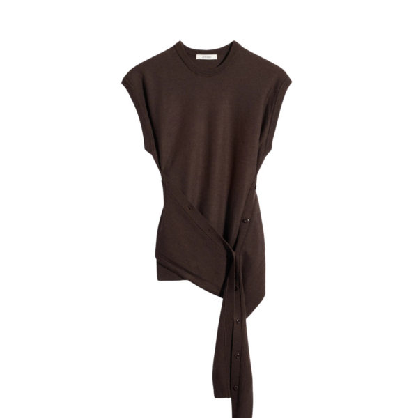 Lemaire Sleeveless Buttoned Top in Merino Blend - Tops - Parisian Minimalist Luxury at Coveti