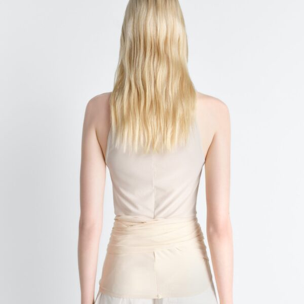 Lemaire Sleeveless Wrap Top in Viscose Crepe Jersey - Tops - Parisian Minimalist Luxury at Coveti
