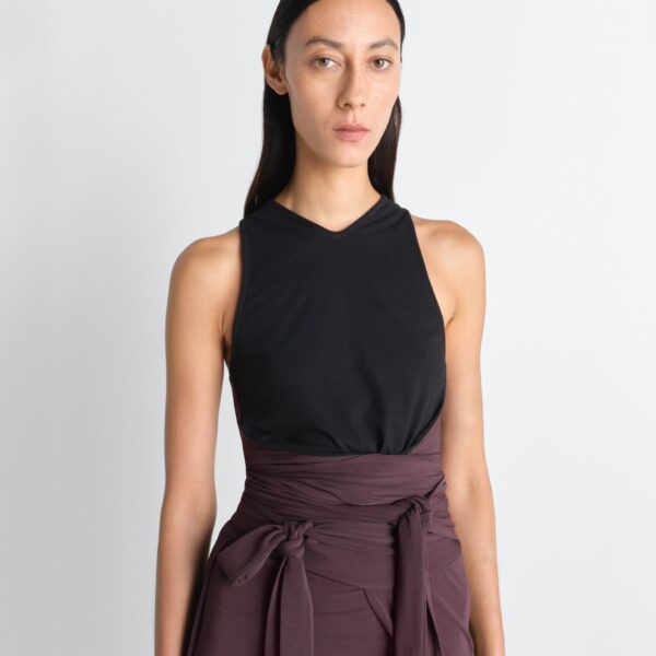 Lemaire Sleeveless Wrap Top in Viscose Crepe Jersey - Tops - Parisian Minimalist Luxury at Coveti