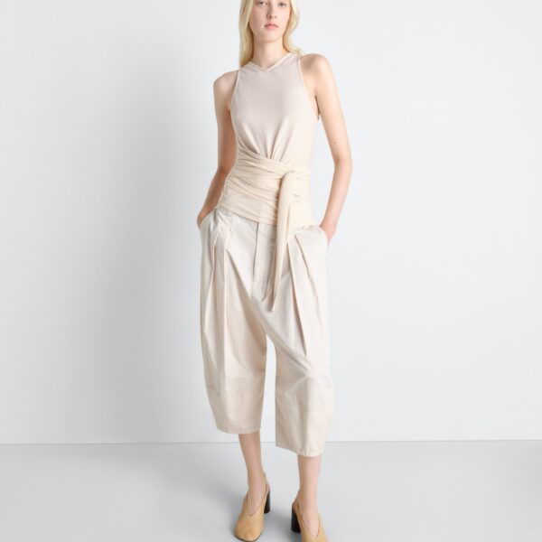 Lemaire Sleeveless Wrap Top in Viscose Crepe Jersey - Tops - Parisian Minimalist Luxury at Coveti