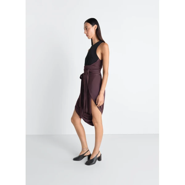 Lemaire Sleeveless Wrap Top in Viscose Crepe Jersey, view 5