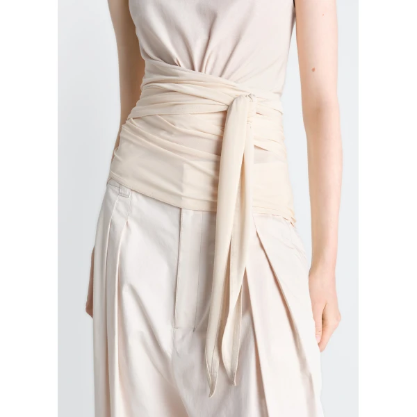 Lemaire Sleeveless Wrap Top in Viscose Crepe Jersey, view 6