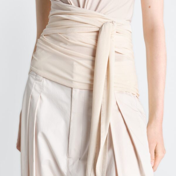 Lemaire Sleeveless Wrap Top in Viscose Crepe Jersey - Tops - Parisian Minimalist Luxury at Coveti