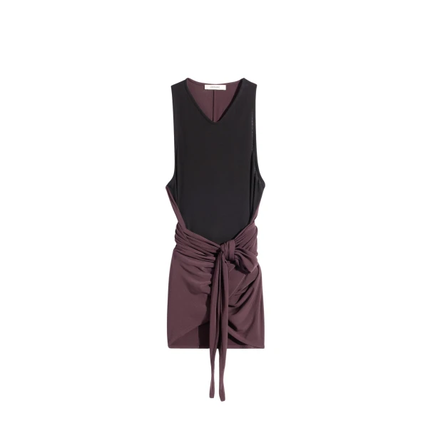 Lemaire Sleeveless Wrap Top in Viscose Crepe Jersey - Tops - Parisian Minimalist Luxury at Coveti