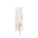 Lemaire Sleeveless Wrap Top in Viscose Crepe Jersey - Tops - Parisian Minimalist Luxury at Coveti