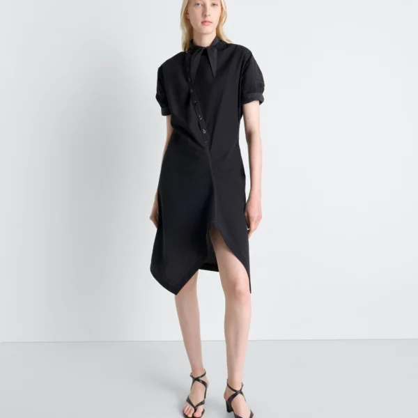 Lemaire Soft Collar Dress in Crepe Cotton - Dresses - Parisian Minimalist Luxury at Coveti