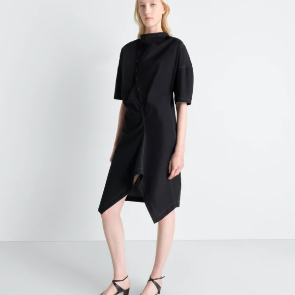 Lemaire Soft Collar Dress in Crepe Cotton - Dresses - Parisian Minimalist Luxury at Coveti