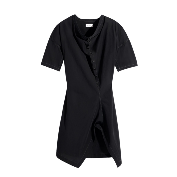 Lemaire Soft Collar Dress in Crepe Cotton - Dresses - Parisian Minimalist Luxury at Coveti