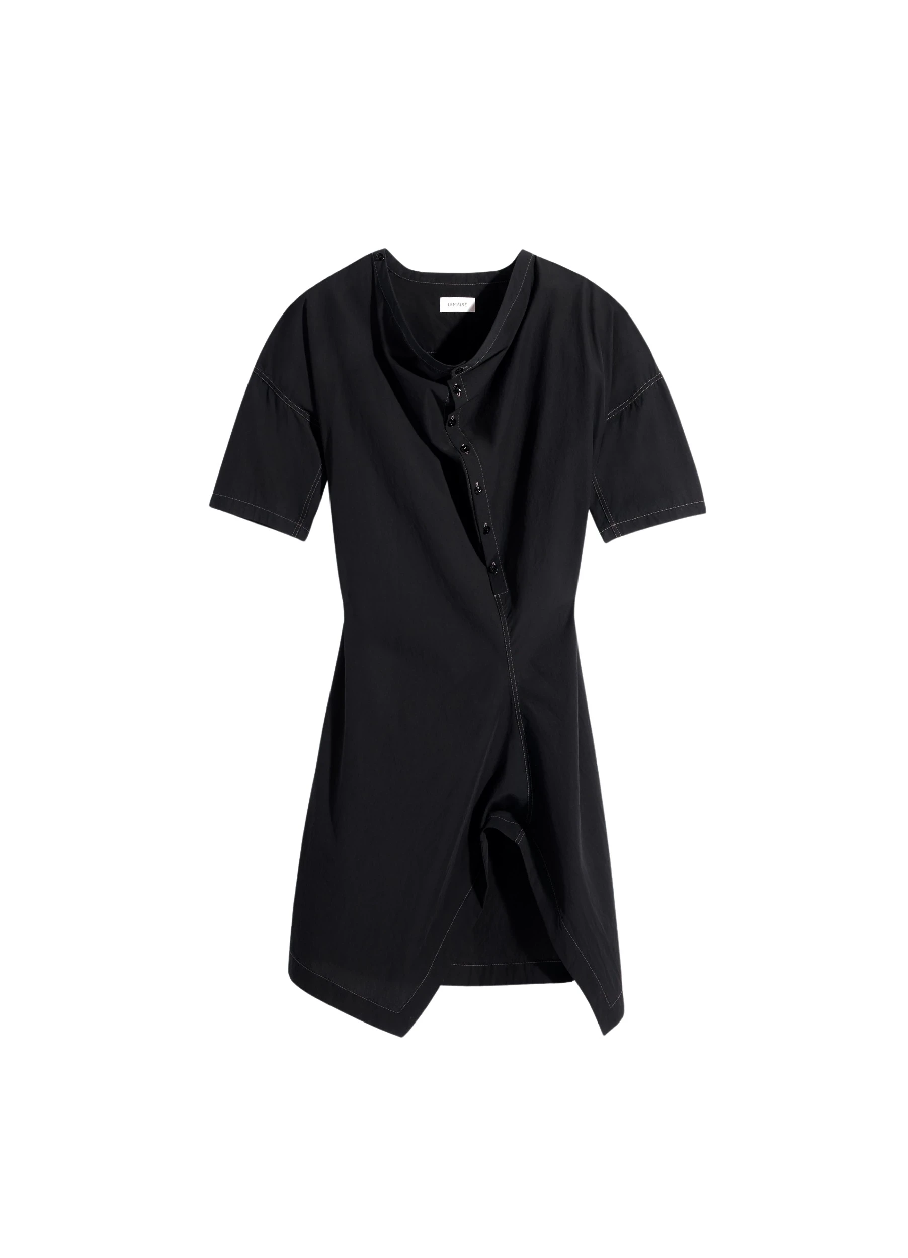 Lemaire-Soft-Collar-Dress-in-Crepe-Cotton-coveti98697_nobg Lemaire Soft Collar Dress in Crepe Cotton - Dresses - Parisian Minimalist Luxury at Coveti
