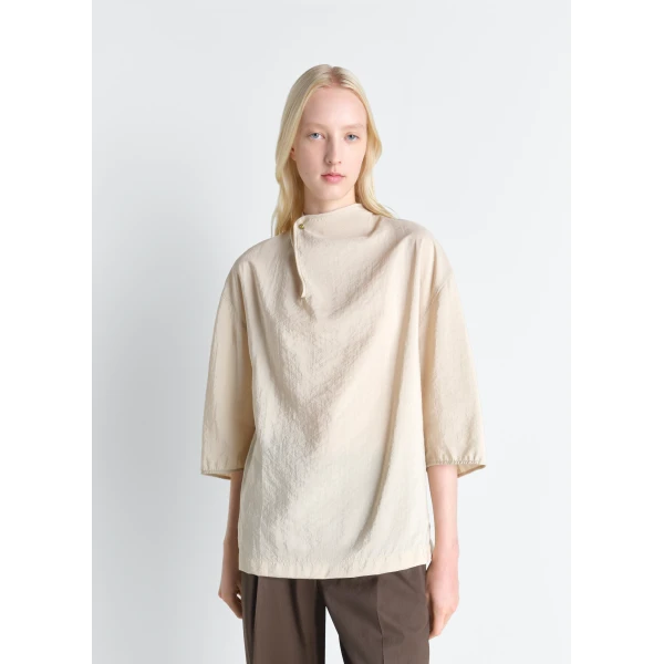 Lemaire Soft Collar Top in Dry Silk, view 3
