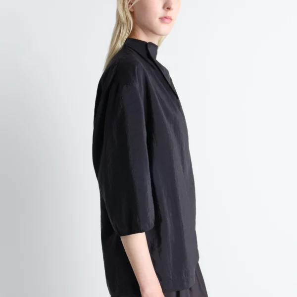 Lemaire Soft Collar Top in Dry Silk - Tops - Parisian Minimalist Luxury at Coveti
