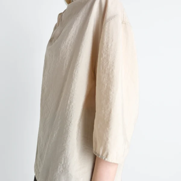Lemaire Soft Collar Top in Dry Silk - Tops - Parisian Minimalist Luxury at Coveti
