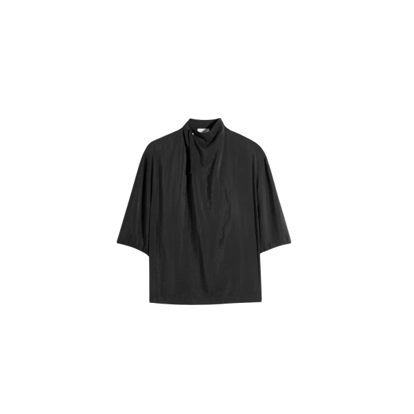 Lemaire Soft Collar Top in Dry Silk - Tops - Parisian Minimalist Luxury at Coveti