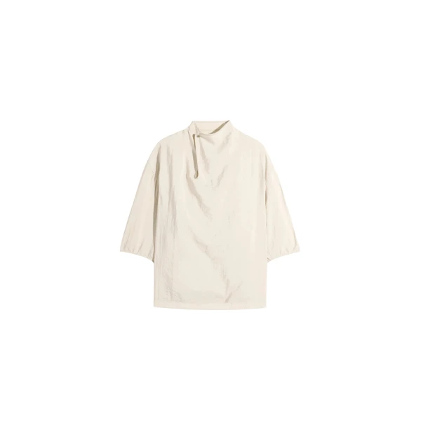 Lemaire Soft Collar Top in Dry Silk - Tops - Parisian Minimalist Luxury at Coveti