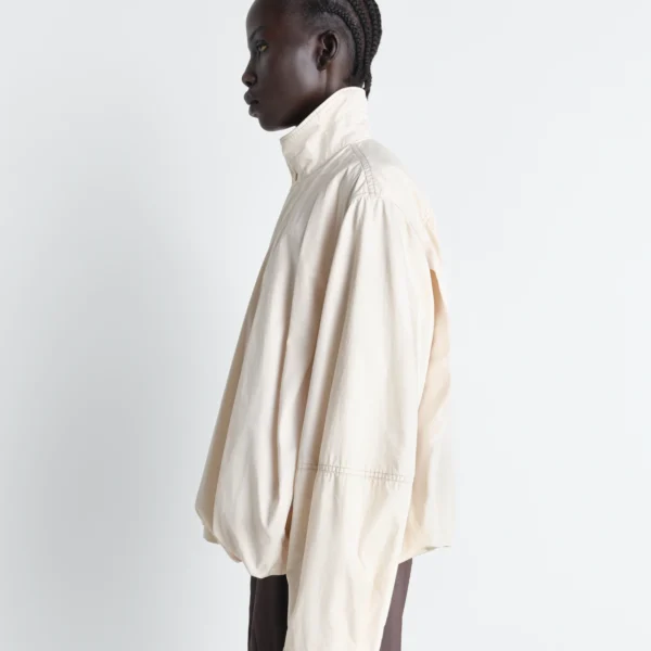 Lemaire Soft Pleated Blouson in Cotton Satin - Jackets - Parisian Minimalist Luxury at Coveti