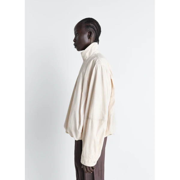 Lemaire Soft Pleated Blouson in Cotton Satin Jacket, view 2